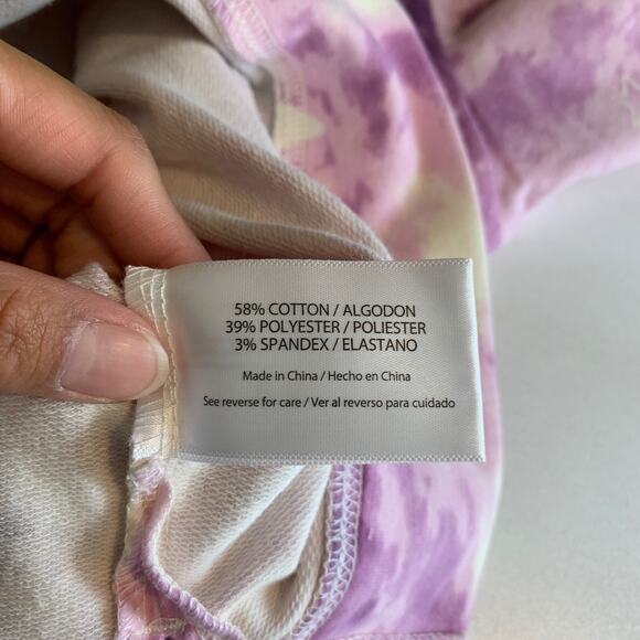 Wildfox Sweatshirt Womens XL Extra Large Violet White Tie Dye Star Long Sleeve - Picture 8 of 11